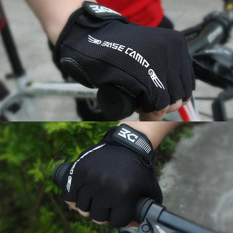 Gants de vélo demi-doigts BaseCamp BC-204 en Lycra, taille : L, taille : L