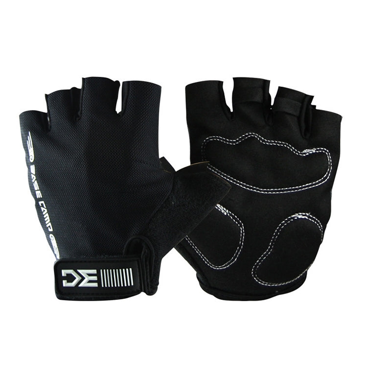 Gants de vélo demi-doigts BaseCamp BC-204 en tissu Lycra, taille : XL, taille : XL