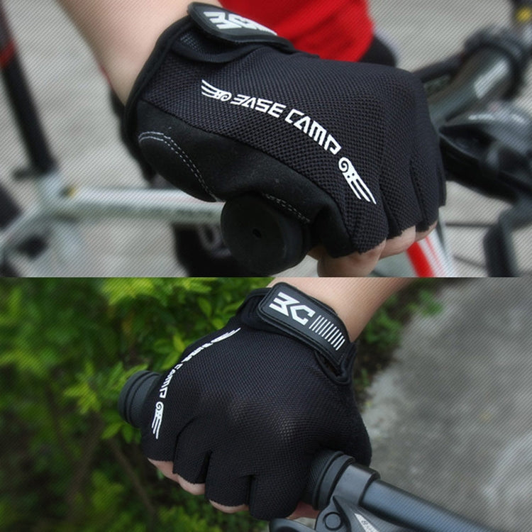 Gants de vélo demi-doigts BaseCamp BC-204 en tissu Lycra, taille : XL, taille : XL