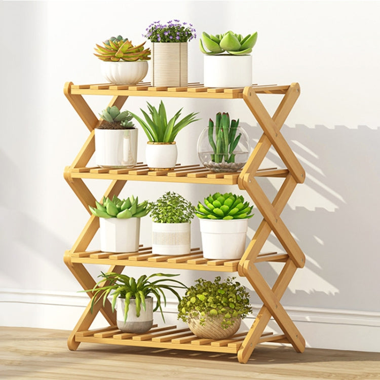 Étagère à fleurs pliable en bois massif à 4 niveaux pour balcon et salon, étagère à plantes en pot, longueur : 50 cm, 50 cm 4 niveaux