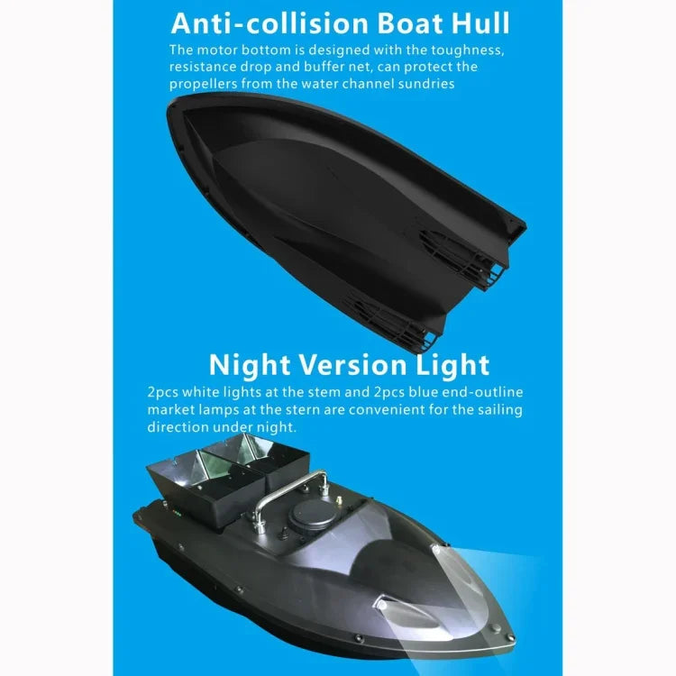 Bateau Amorçeur Télécommandé Multifonction D13C Double Réservoir pour la Pêche, D13C