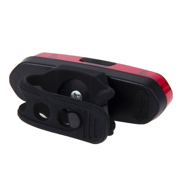 Feu arrière de vélo LED bicolore détachable rechargeable USB AQY-096 IPX4, blanc & rouge, bleu & rouge