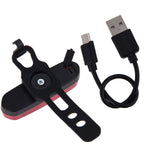 Feu arrière de vélo LED bicolore détachable rechargeable USB AQY-096 IPX4, blanc & rouge, bleu & rouge