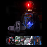 Feu arrière de vélo LED bicolore détachable rechargeable USB AQY-096 IPX4, blanc & rouge, bleu & rouge