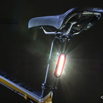 Feu arrière de vélo LED bicolore détachable rechargeable USB AQY-096 IPX4, blanc & rouge, bleu & rouge