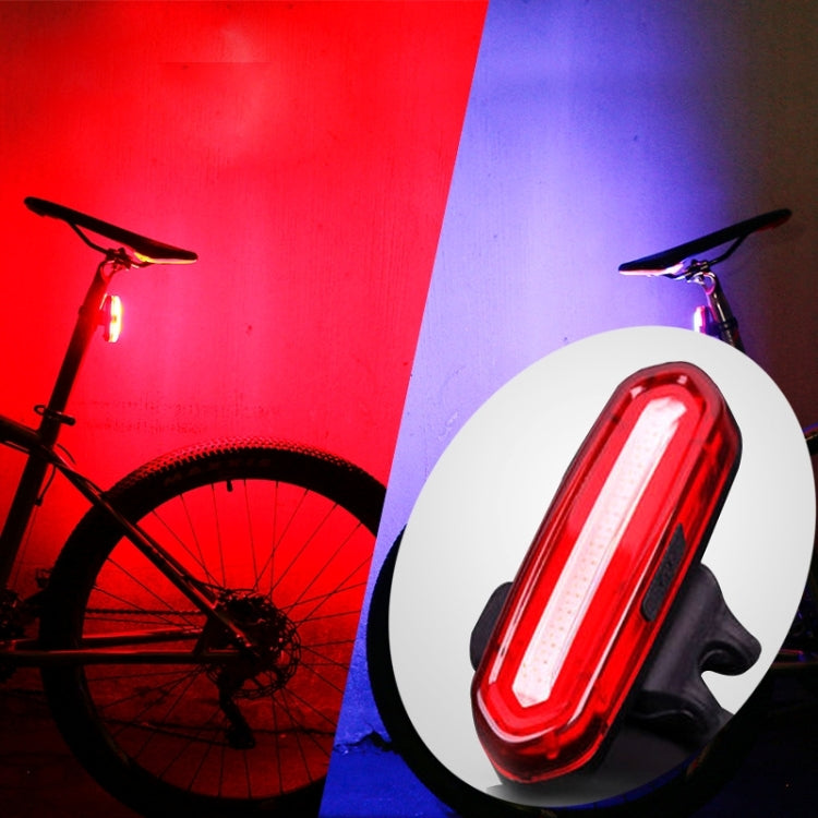 Feu arrière de vélo LED bicolore détachable rechargeable USB AQY-096 IPX4, blanc & rouge, bleu & rouge