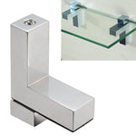 Support à clip fixe en alliage de zinc poli brillant 3-24mm F Type pour verre, bois, panneau stratifié, 3-24mm brillant