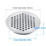 10 Pcs Cache-Grille de Ventilation Rond de 29mm pour Armoire, en Acier Inoxydable, à Surface Plate, avec Petits Trous, 29mm Plat