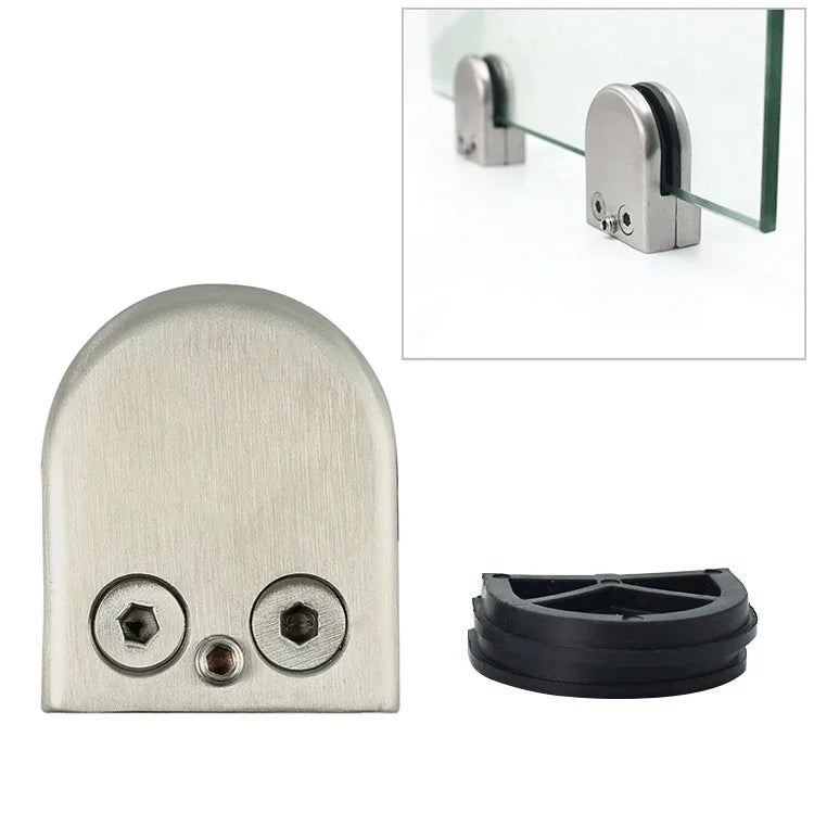 Pince de fixation pour rambarde en verre ou planche en bois, en acier inoxydable 201, poli mat, fond plat, pour épaisseur 8-12 mm