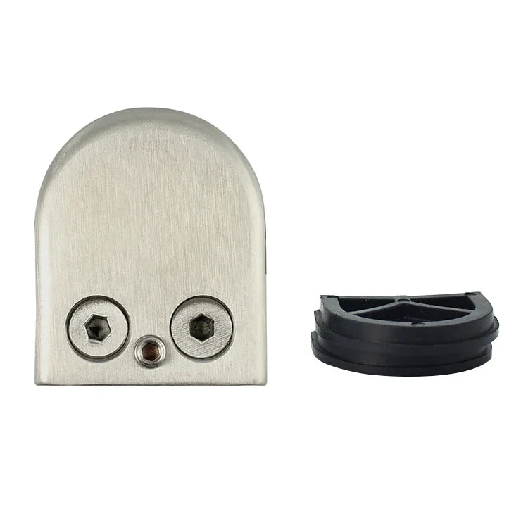 Pince de fixation en acier inoxydable 201 mat poli à fond incurvé pour verre et tablette en bois de 8-12mm, 8-12mm, fond incurvé, acier inoxydable 201