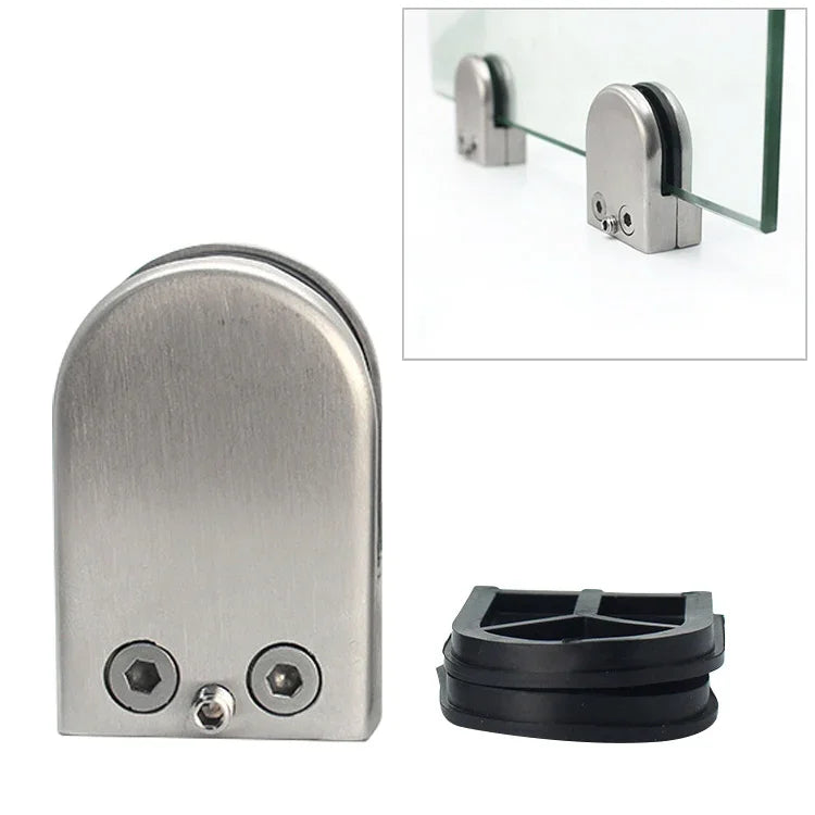 9-14mm Concave Curved Bottom Matte Polished 304 Stainless Steel Fixed Clip Railing Glass Wood Layer Board Clamp Bracket, 12-16mm, Curved Bottom, 304 Stainless Steel