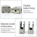 Support à clip fixe en acier inoxydable 304 poli mat, fond plat 5-8mm pour rampe, verre, bois, panneau stratifié, 5-8mm, fond plat, acier inoxydable 304