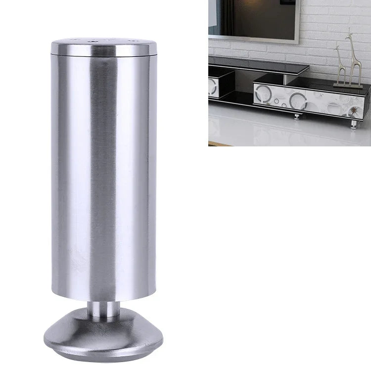 Pied de meuble canapé colonne épaissie en acier inoxydable brossé, hauteur : 150mm, 150mm