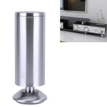 Pied de meuble canapé colonne épaissie en acier inoxydable brossé, hauteur : 150mm, 150mm