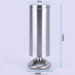 Pied de meuble canapé colonne épaissie en acier inoxydable brossé, hauteur : 150mm, 150mm