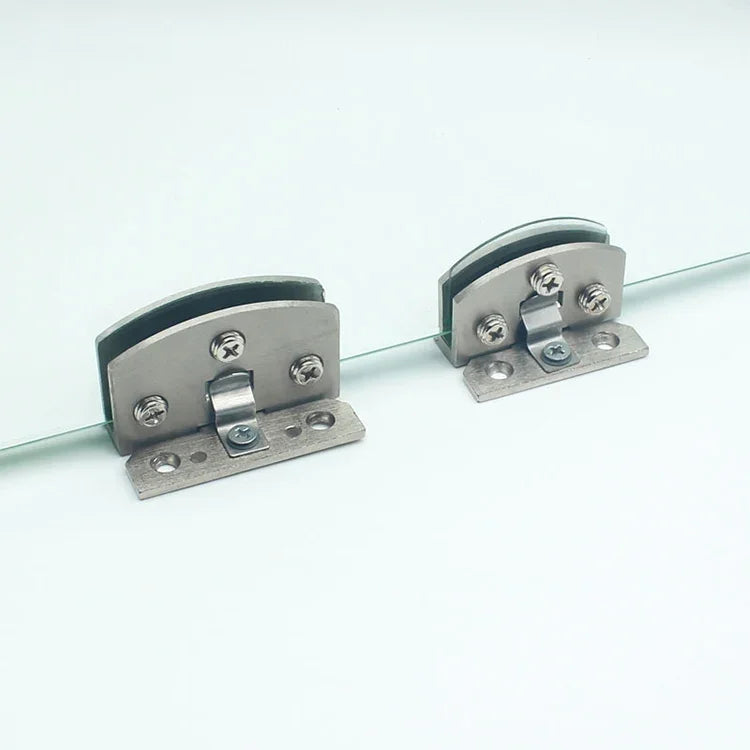 Charnière en verre à surface brossée sans trou ouvert, Taille : S, 3-7mm, S