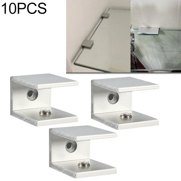 10 PCS Clip de fixation de verre en alliage d'aluminium à trou unique, S, 18mm, S, 18mm