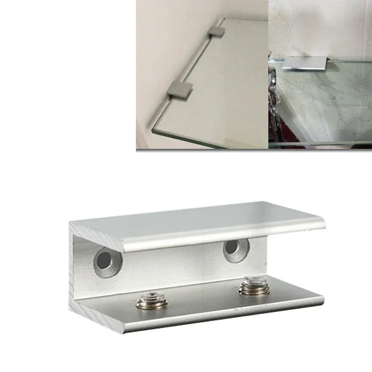 Clip de fixation de verre en alliage d'aluminium à double trou, L, 20mm, L, 20mm