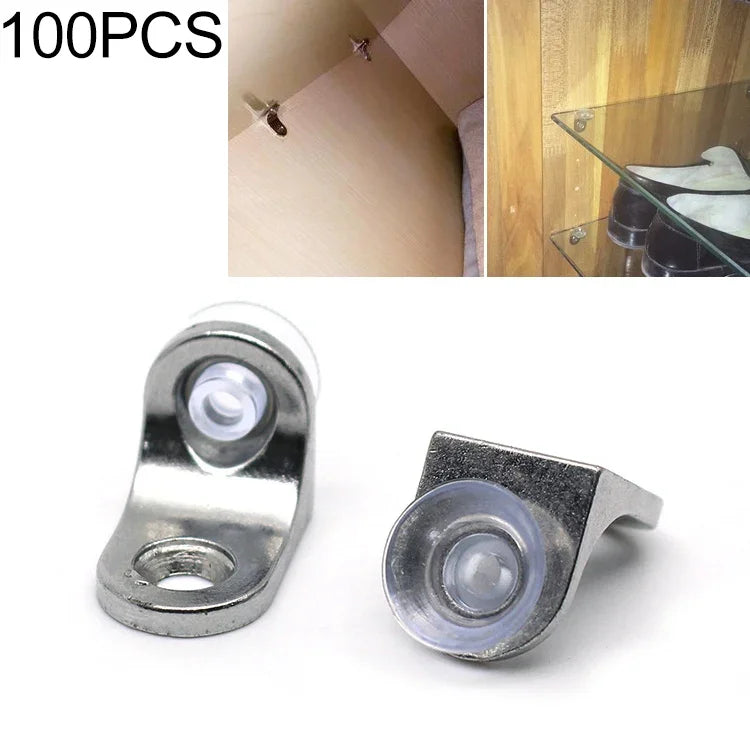 100 PCS Support de plaque ventouse rond en alliage de zinc épaissi avec couche brillante, D, Poids : 4,2g, Rond, D