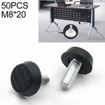 50 PCS Pied réglable pour meuble, support de vis, M8x20, M8x20