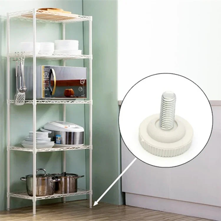 100 PCS Tampon de pied réglable Support de vis pour meuble, M6x15, M6x15
