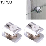 15 pièces de support fixe en alliage de zinc brillant, pince de fixation pour verre cylindrique 12mm, cylindrique 12mm