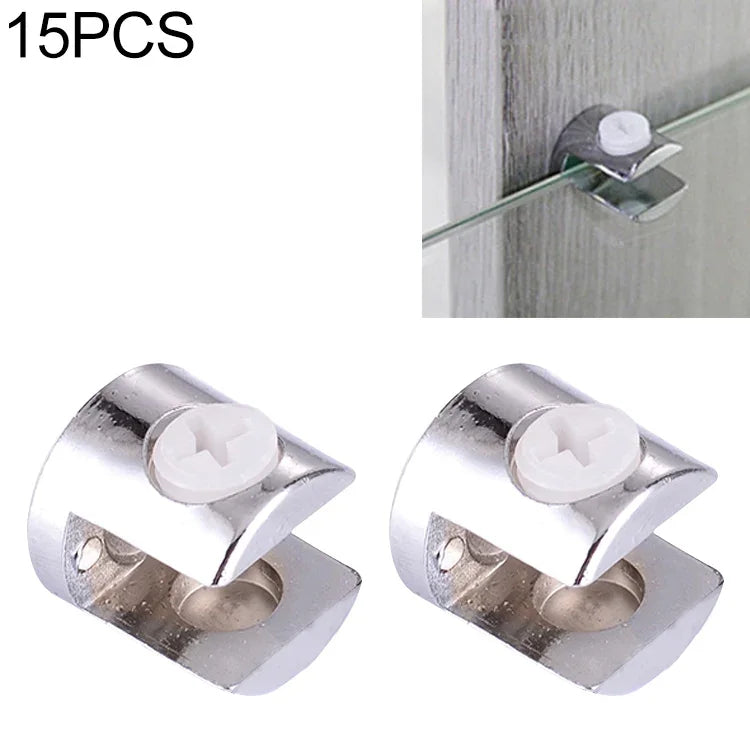 15 pièces de support fixe en alliage de zinc brillant, pince de fixation pour verre cylindrique 12mm, cylindrique 12mm