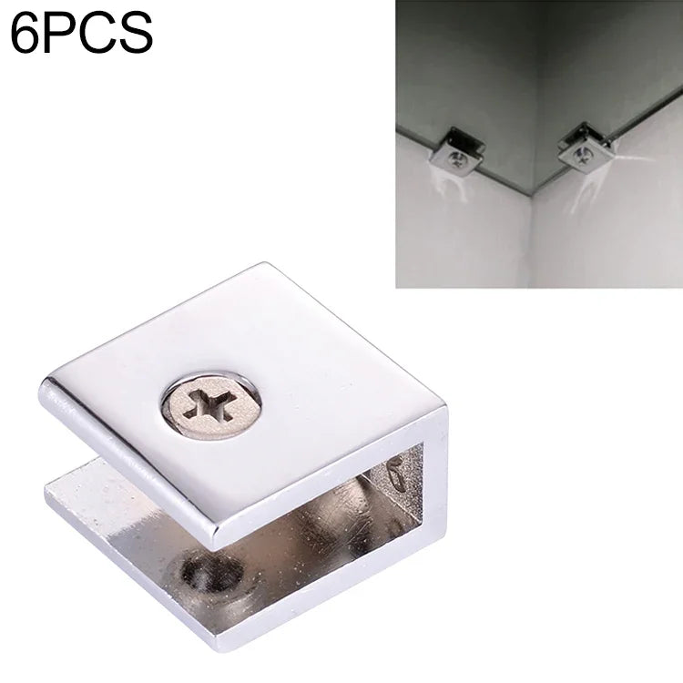 Support fixe brillant en alliage de zinc, pince de fixation carrée pour verre, Taille : L, Carré, Taille : L