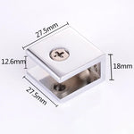 Support fixe brillant en alliage de zinc, pince de fixation carrée pour verre, Taille : L, Carré, Taille : L