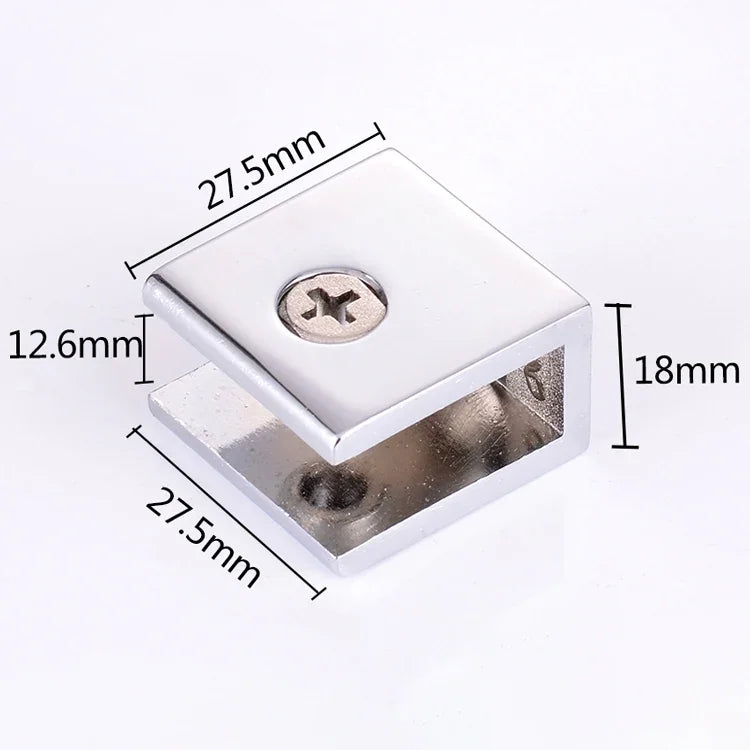 Support fixe brillant en alliage de zinc, pince de fixation carrée pour verre, Taille : L, Carré, Taille : L