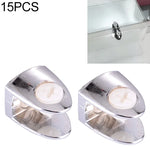 15 PCS Support fixe brillant en alliage de zinc, pince de fixation pour verre à clou, Clou