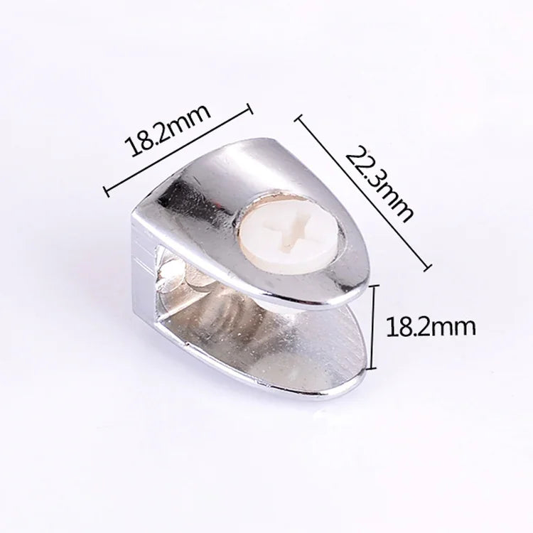 15 PCS Support fixe brillant en alliage de zinc, pince de fixation pour verre à clou, Clou