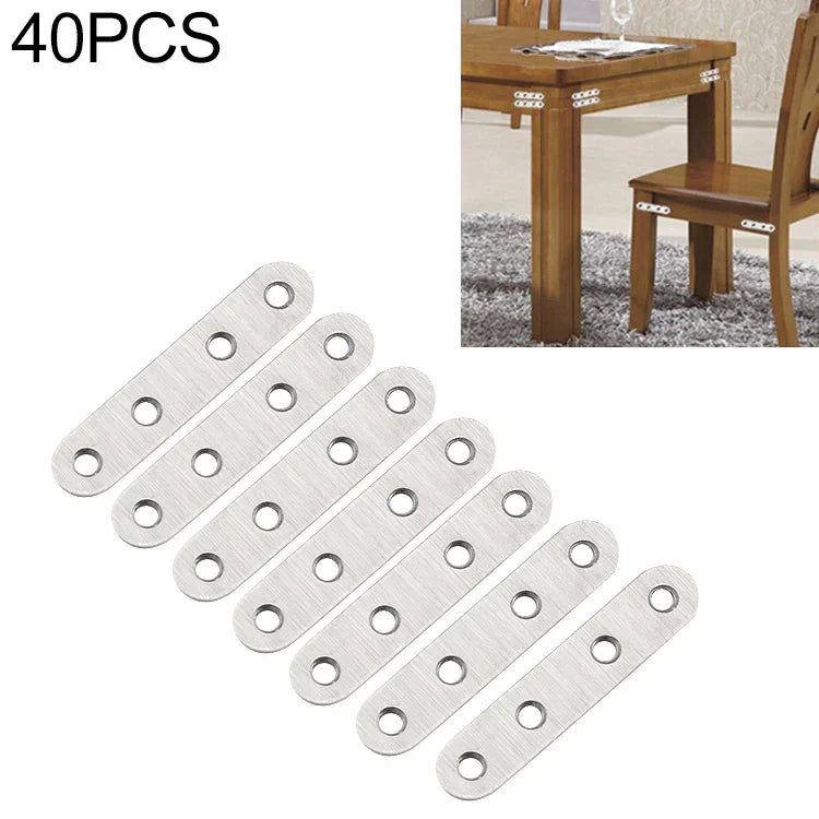 40 PCS Code de connexion en acier inoxydable, pièce de connexion droite, Numéro : 4, 4