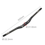 Guidon courbé en fibre de carbone intégrale TOSEEK pour vélo de route, taille : 620mm (mat), 620mm