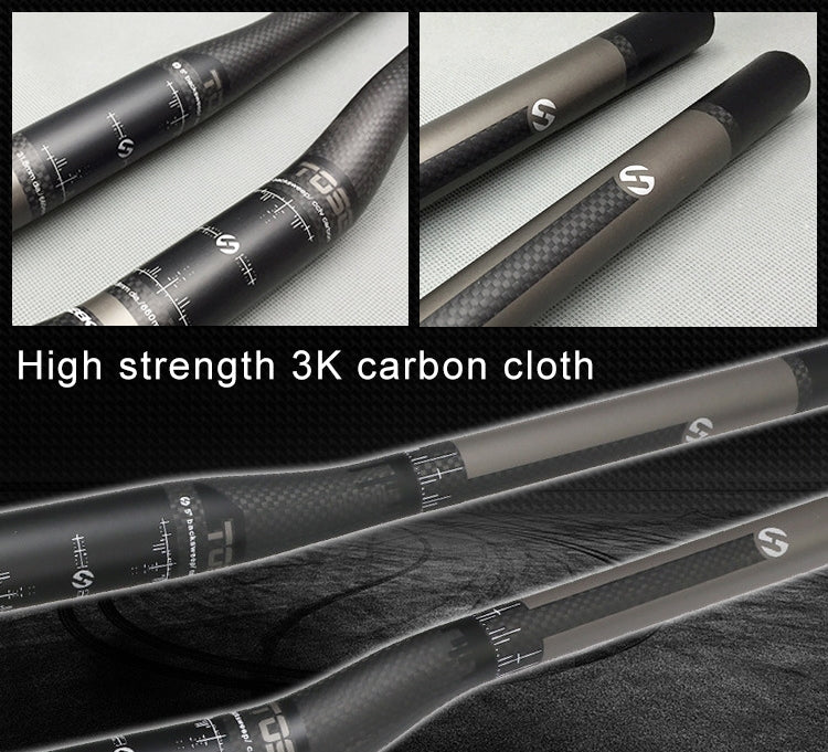 Guidon courbé en fibre de carbone intégrale TOSEEK pour vélo de route, taille : 620mm (mat), 620mm