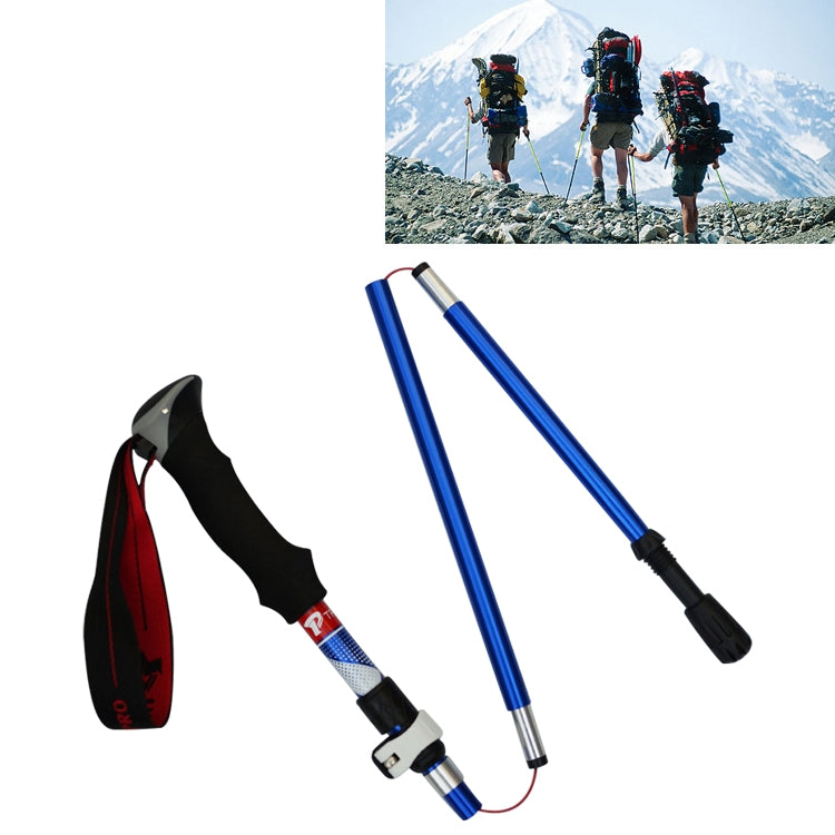 Bâtons de trekking pliables portables en alliage d'aluminium à 5 nœuds, longueur pliée : 28,5CM, longueur pliée : 28,5CM (Bleu), longueur pliée : 28,5CM (Rouge), longueur pliée : 28,5CM (Noir), longueur pliée : 28,5CM (Vert)