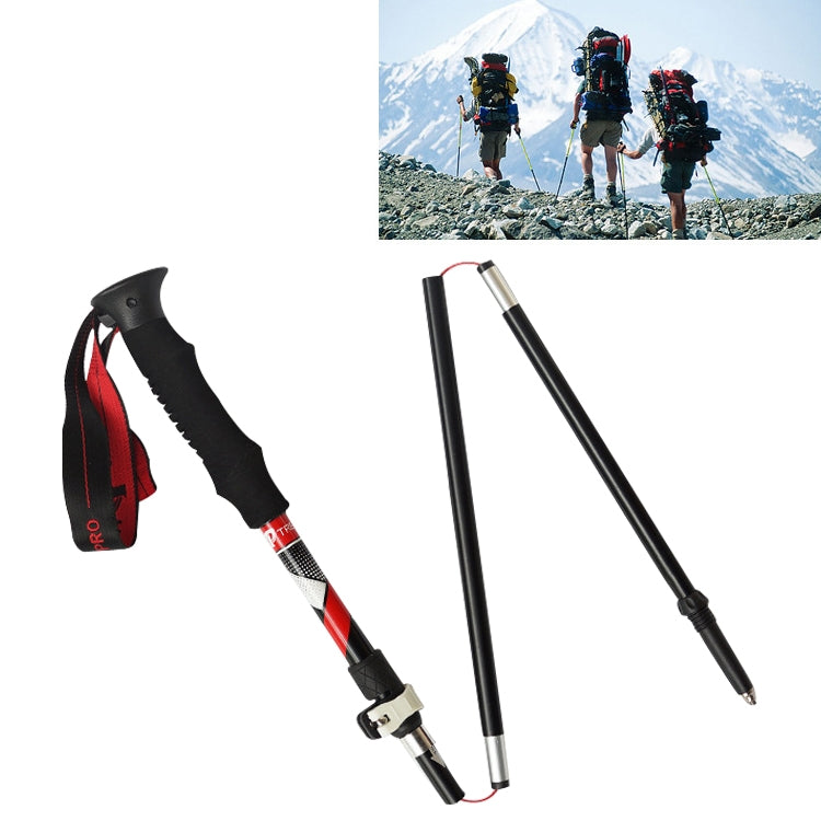 5 bâtons de trekking pliables en alliage d'aluminium à 5 sections, longueur pliée : 35CM, longueur pliée : 35CM (Noir), longueur pliée : 35CM (Vert), longueur pliée : 35CM (Bleu), longueur pliée : 35CM (Rouge)