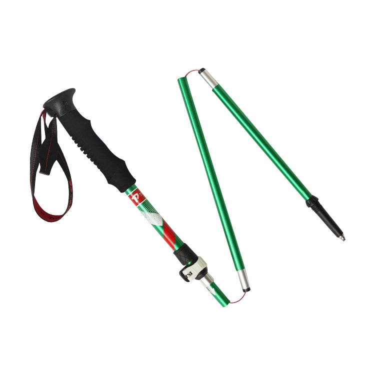 5 bâtons de trekking pliables en alliage d'aluminium à 5 sections, longueur pliée : 35CM, longueur pliée : 35CM (Noir), longueur pliée : 35CM (Vert), longueur pliée : 35CM (Bleu), longueur pliée : 35CM (Rouge)