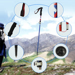 5 bâtons de trekking pliables en alliage d'aluminium à 5 sections, longueur pliée : 35CM, longueur pliée : 35CM (Noir), longueur pliée : 35CM (Vert), longueur pliée : 35CM (Bleu), longueur pliée : 35CM (Rouge)