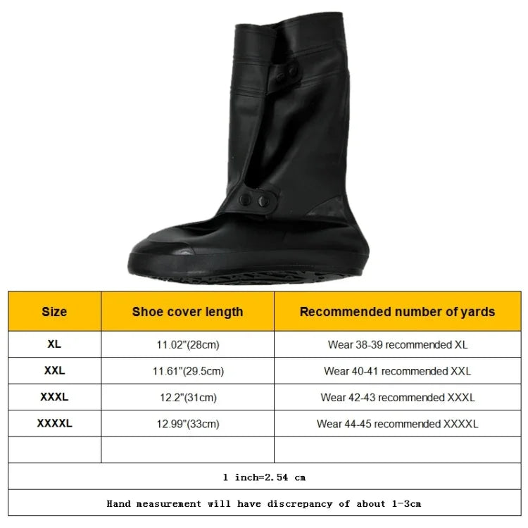 Couvre-chaussures adulte haut tube imperméable à la pluie et à la neige Taille : XXL, Taille : XXL