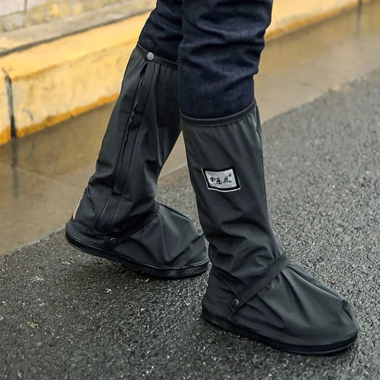 Chaussures de pluie épaissies haut tube imperméables à la pluie et à la neige pour extérieur Taille : L, Taille : L