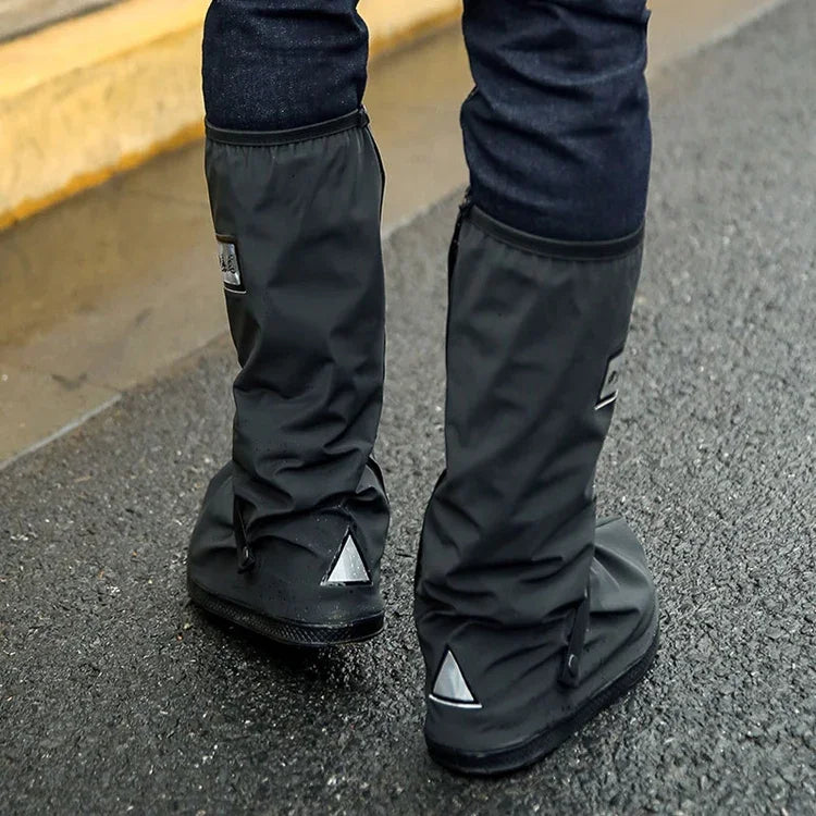 Chaussures de pluie épaissies haut tube imperméables à la pluie et à la neige pour extérieur Taille : L, Taille : L