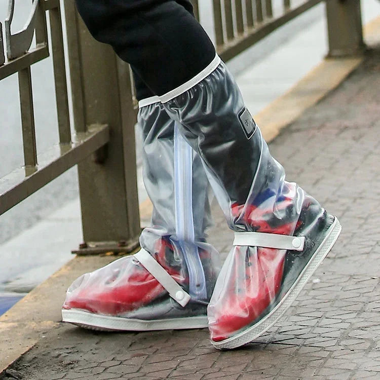Chaussures de pluie épaissies haut tube imperméables à la pluie et à la neige pour extérieur Taille : L, Taille : L