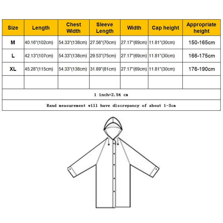 Imperméable transparent givré léger en EVA mode adulte avec grande capuche et poche Taille : M, Taille : M