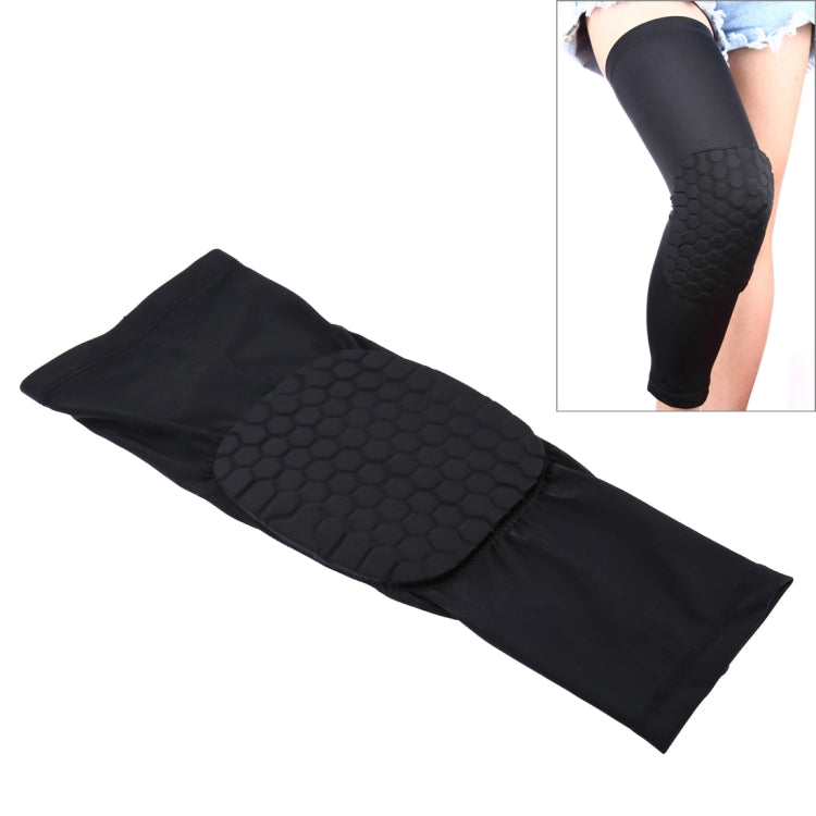 1 PC Support de genou élastique en Lycra résistant aux chocs en forme de ruche, version longue, taille : XL, XL