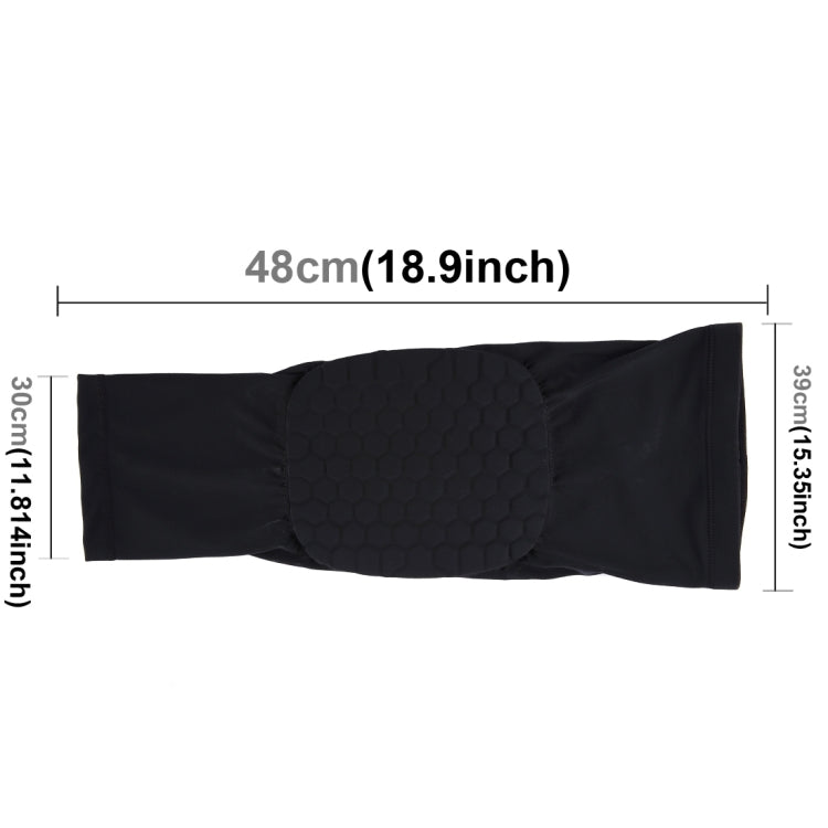1 PC Support de genou élastique en Lycra résistant aux chocs en forme de ruche, version longue, taille : XL, XL