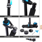 Stabilisateur portable en fibre de carbone PULUZ 38,5-61cm pour appareils photo numériques reflex et caméscopes, plage de charge : 0,5-3 kg, P60T Bleu, P60T Rouge