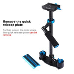 Stabilisateur portable en fibre de carbone PULUZ 38,5-61cm pour appareils photo numériques reflex et caméscopes, plage de charge : 0,5-3 kg, P60T Bleu, P60T Rouge