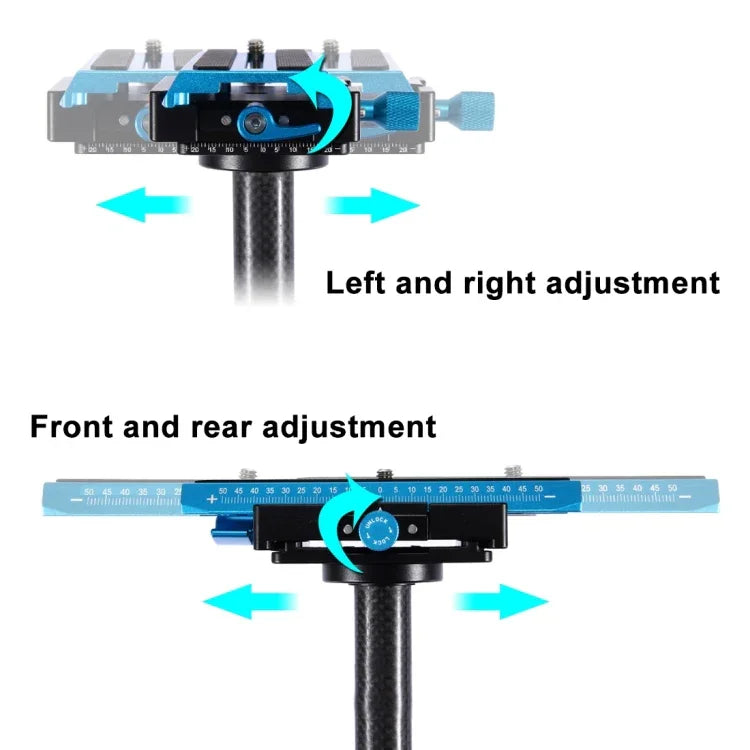 Stabilisateur portable en fibre de carbone PULUZ 38,5-61cm pour appareils photo numériques reflex et caméscopes, plage de charge : 0,5-3 kg, P60T Bleu, P60T Rouge