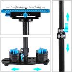 Stabilisateur portable en fibre de carbone PULUZ 38,5-61cm pour appareils photo numériques reflex et caméscopes, plage de charge : 0,5-3 kg, P60T Bleu, P60T Rouge